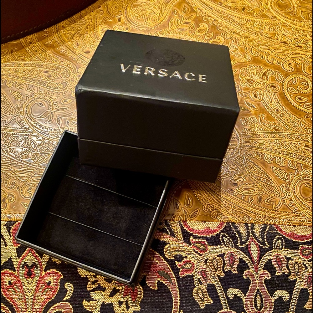 Versace empty black jewelry box